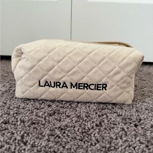 Laura Mercier Beige Quilted Makeup Pouch